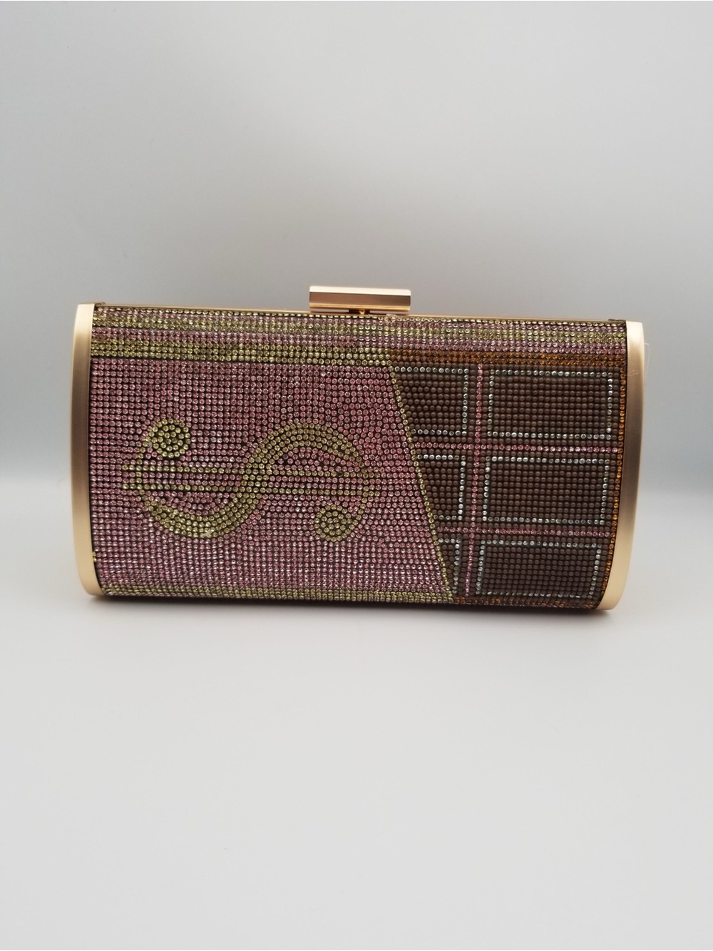 Embellished Pink and Gold Evening Clutch